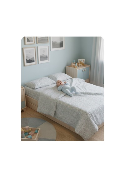 Bambu Müslin Karışımı Kumaş Minik Arabalar Desenli Bebek Nevresim Takımı Gri - 787736874 Gri