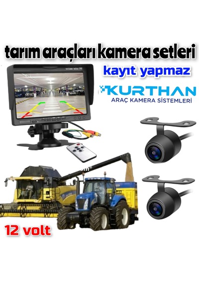 2 Ad. Kelebek Kamera + 7'' Monitör Seti Kayıt Yapmaz 12 Volt