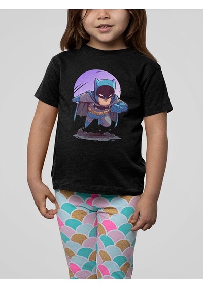 Sevbano Batman Kahraman Baskılı Unisex Film Çocuk Tişört 1-12 Yaş SIYAH