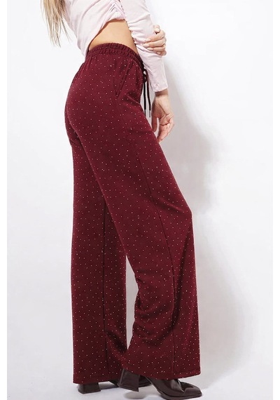 Unika Boutique Cerli Taş İşlemeli Eşofman Bordo