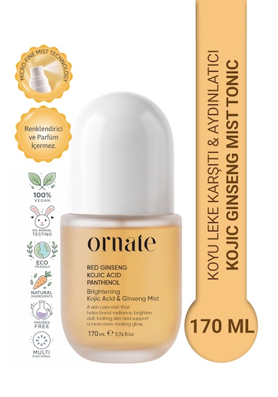 Kojic Acid, Ginseng İçeren Koyu Leke, Kararma, Görünümü Karşıtı, Ton Eşitleyici Ve Canlandırıcı Tonik Yüz Misti 170 Ml