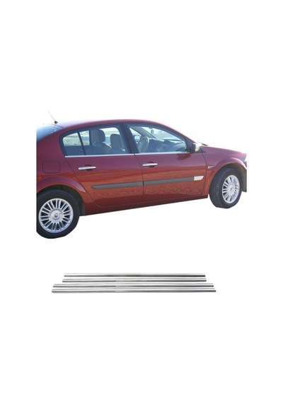 R. Megane 2 Sedan Krom Cam Çıtası 4parça 2004-2010 Arası P.çelik