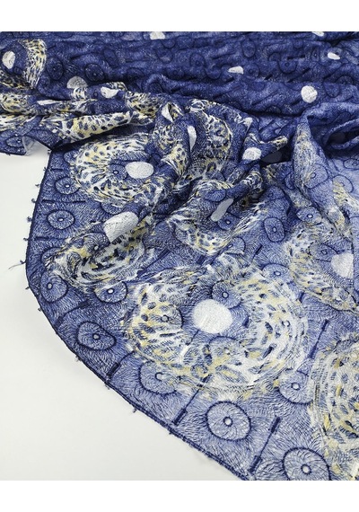Mor Beyaz Renklerde Dantel En 130 Cm X Boy 225 Cm -10526 Çok Renkli