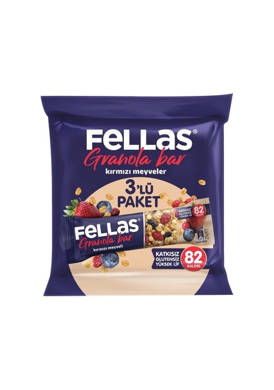 Fellas Kırmızı Meyveli Granola Bar 3 X 23 G - 7 Adet Tarı