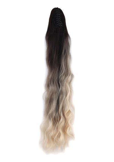 Tokalı Protein Fiber Sentetik At Kuyruğu / Koyu Kahve Küllü Gri Platin Ombre - Glob-898533 Çok Renkli