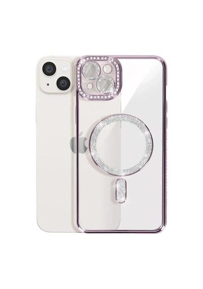 Apple İphone Uyumlu 15 Kılıf Joke Simli Magneticsafe Kılıf - Derin Mor Çok Renkli