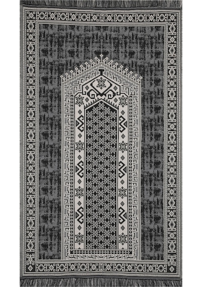 My Evilla Seccade Hafif Katlanabilir Yıkanabilir Namazlık Şık Motifli Çeyizlik Ve Hediyelik Gri-siyah Siyah - Gri