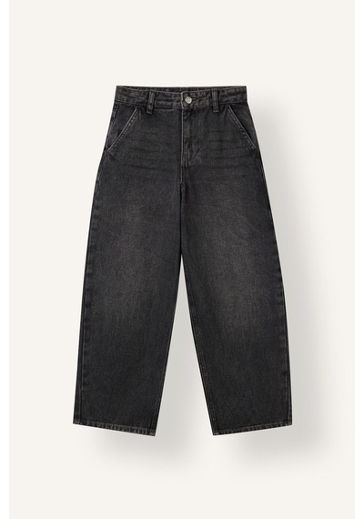 Defacto %100 Pamuk Baggy Fıt Jean Pantolon Kız Çocuk H6245a826aunm55 Gri-nm55
