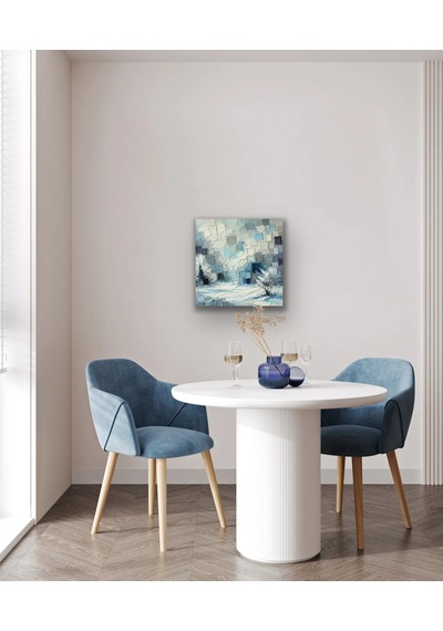 Kış Mevsimi Kanvas Tablo 60x60cm Çok Renkli