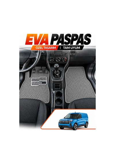 Ford Tourneo Courıer Panelvan 2024-2027 Uyumlu Eva Oto Paspas Ön 2 Parça Açık Gri