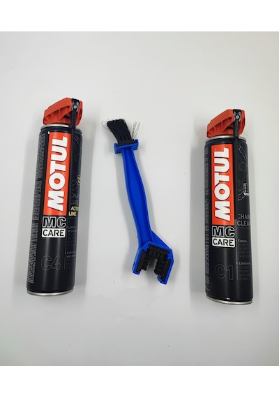 Motul Care C1 + C4 + Fırça Zincir Bakım Seti