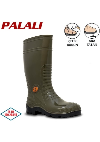 Palalı S5 Pvc Çizme Çelik Burunlu Ara Tabanlı