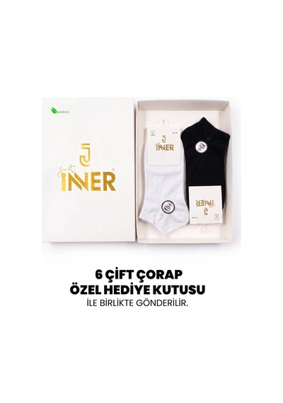 Just Inner Erkek 6'lı Pamuklu Patik Çorap Mevsimlik Nefes Alan 14200 Renkli