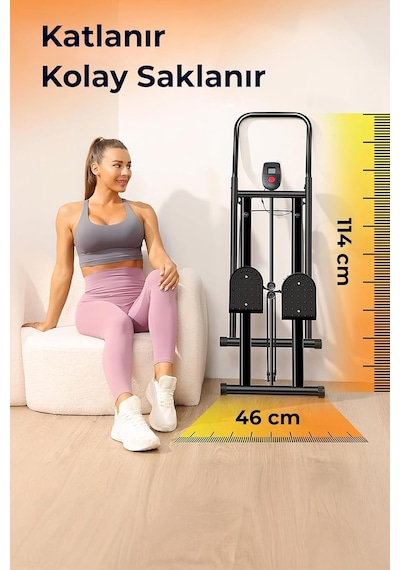 Robo Katlanabilir Dikey Tırmanma Egzersiz Aleti Yeni Versiyon Siyah Çok Renkli