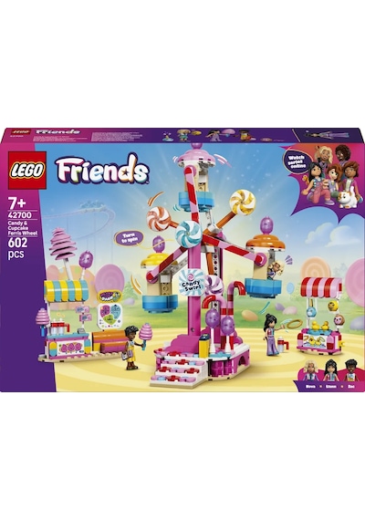 LEGO® Friends Şeker ve Kapkek Dönme Dolabı 42700 - 7 Yaş ve Üzeri Çocuklar için 3 Mini Bebek İçeren Oyuncak Yapım Seti (602 Parça)