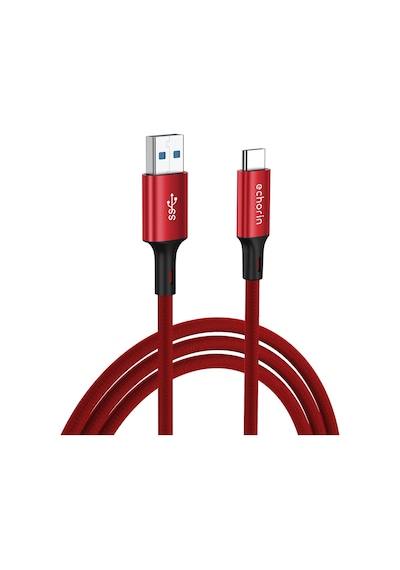 Usb 3.0 Usb-a&apos Dan Usb-c&apos Ye 15w Pd Hızlı Şarj 5v3a Yüksek Kaliteli Alüminyum Örgülü Kablo 5gbps 1 Metre Kırmızı