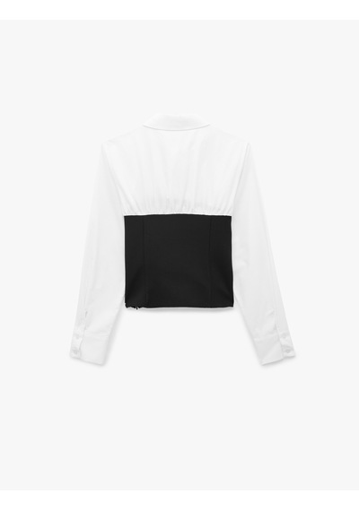 Koton Pamuklu Slim Fit Renk Kontrastlı Uzun Kollu Korse Detaylı Poplin Gömlek Beyaz 7wak60070uw Koton Pamuklu Slim Fit Renk Kontrastlı Uzun Kollu Korse Detaylı Poplin Gömlek Beyaz 7wak60070uw