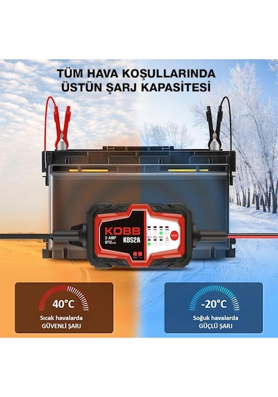 Kobb Kbs2a 6v/12v 60ah Akıllı Akü Şarj Ve Akü Bakım / Desülfatör Fr Kbs2a