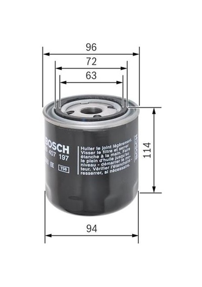 BOSCH F026407142 YAĞ FİLTRESİ