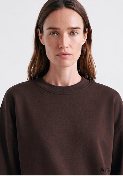Mavi Yuvarlak Yaka Basıc Sweatshırt Black Coffe Kahverengi Kadın Sweatshirt M1s10576-70240