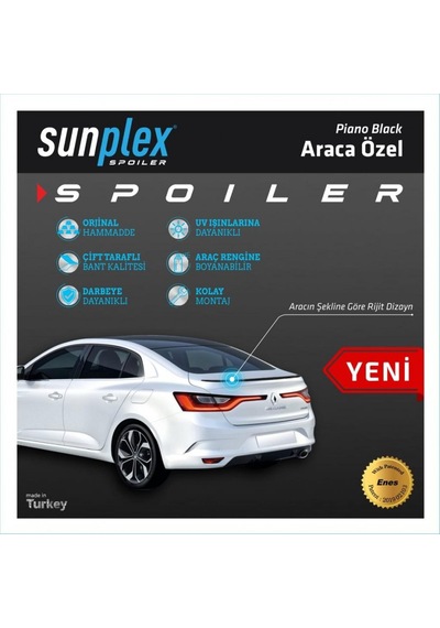 Spoiler Parlak Siyah Megane 4 2016-2020 2020102 Sunplex
