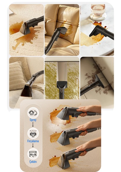 Mogotech Mg-201 Premium - Sesli Komutlu Buharlı Temizlik Makinesi Mop Başlıklı Halı & Koltuk Yıkama Makinesi