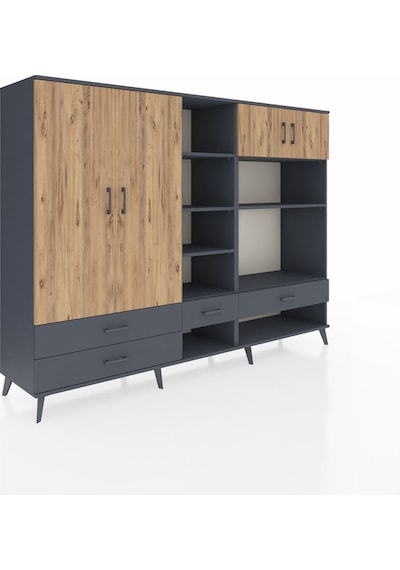 Hyperion Dolap 12 Raflı 4 Çekmeceli 4 Kapaklı 220x44x163 Antrasit-çam/antrasit Atlas Çam/antrasıt - Antrasıt Hyperion Dolap 12 Raflı 4 Çekmeceli 4 Kapaklı 220x44x163 Antrasit-çam/antrasit Atlas Çam/antrasıt - Antrasıt