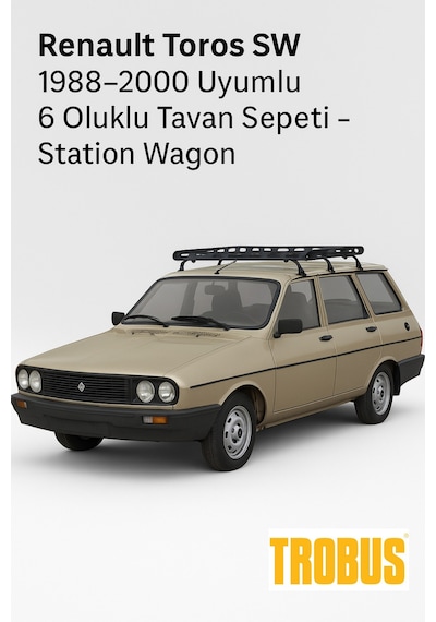 Renault 12 Sw 1973-1988 Uyumlu 6 Oluklu Tavan Sepeti - Station Wagon