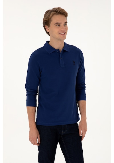 U.S. Polo Assn. Erkek Regular Fit Polo Yaka İndigo Basic Sweatshirt 50307757-VR028 U.S. Polo Assn. Erkek Regular Fit Polo Yaka İndigo Basic Sweatshirt 50307757-VR028