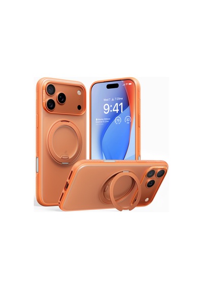 Torras Apple iPhone 17 Pro / 18 Pro Uyumlu O Stand R Fitness Serisi Magsafe Kılıf Turuncu