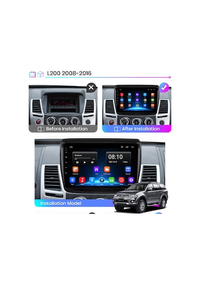 Mitsubishi L200 2008-2016 Android Multimedya 9 İnc Hd Ips 2/32GB