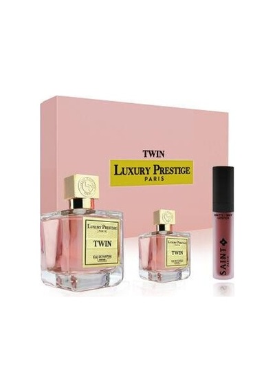 Luxury Prestige Twin Kadın Parfüm EDP 100 ML + Twin Kadın Parfüm EDP 30 ML + Saint Matte Lip Stick