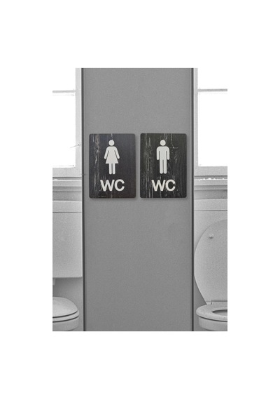 Kadın-erkek Wc Yönlendirme Levhası- İkili Set - Rebap Ahşap