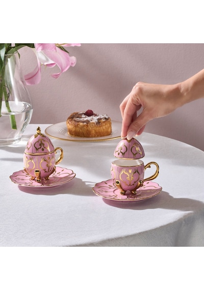 Karaca Faberge Egg 2 Kişilik Kahve Fincanı Pembe 90 Ml Pembe