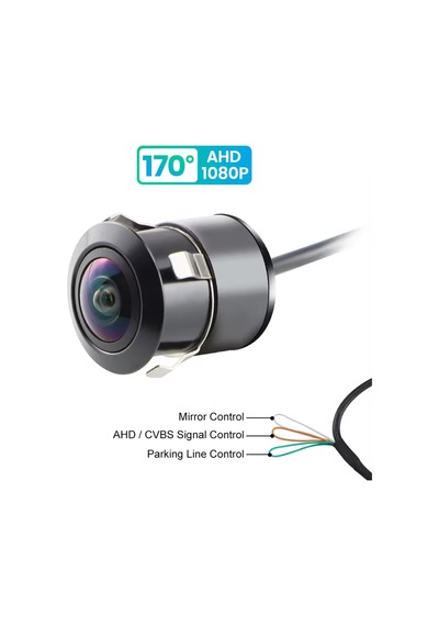 Geri Görüş Park Kamerası 1080p Ahd 170 Derece Balık Gözü Ahd-cvbs Park Çizgi Ayarlı Su Geçirmez