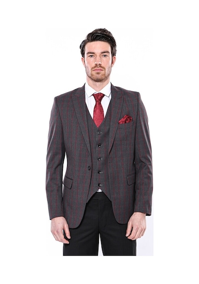 Wessi Ekose Füme Slim Fit Erkek Ceket 001