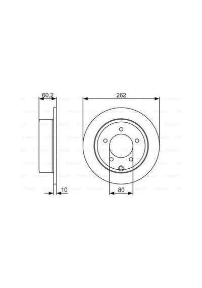 Bosch 0986479a39 Fren Diski Arka 261.8 Mm 1.2 8.4 Mm Yüksek Karbon Alaşımlı 05105515aa