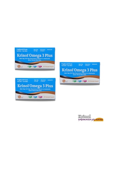 Krinol Omega 3 Plus - 60 Kapsül - 3 Kutu