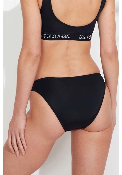 U.S. Polo Assn. Kadın Siyah İnce Kenar Bikini Alt Siyah