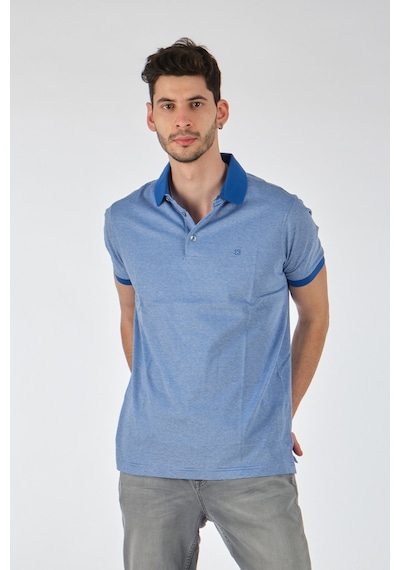Barca Erkek Polo Yaka Kısa Kol T-shirt - Minimalist Günlük Stil Mavi - Beyaz