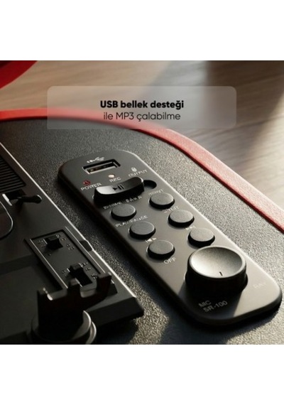 Kırmızı Usb, Rca Ve Bluetooth Destekli Ses Sistemi