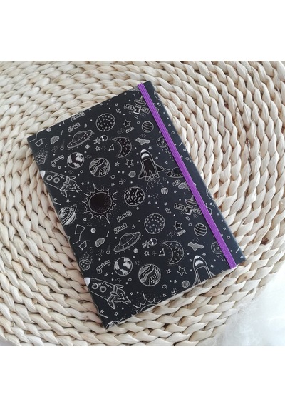 Galaksi Çizgisiz Defter Beyaz - Siyah