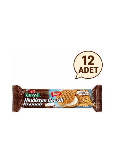 Burçak Hindistan Cevizli Kremalı Yulaflı Bisküvi 100 G X 12 Adet