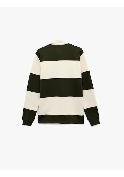 Koton Uzun Kollu Renk Bloklu Polo Yaka Sweatshirt Yeşil Çizgili 6sam70058mk Yeşil Çizgili