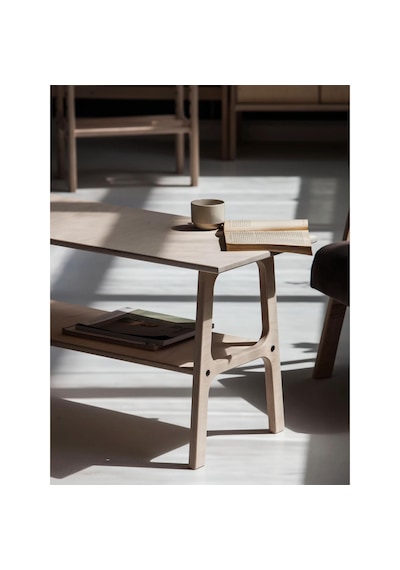 Woodesk Puerta, Ahşap Orta Sehpa, Coffe Table, 100x50, Ceviz Renk
