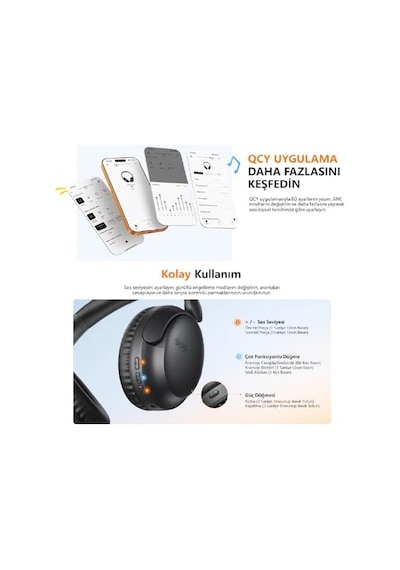 H2s Lite 6.0 Bluetooth Kulaklık Enc Net Çağrı - Çift Cihaz 40 Mm Dinamik Sürücü - 60 Saat Dinle Beyaz 50 x 22