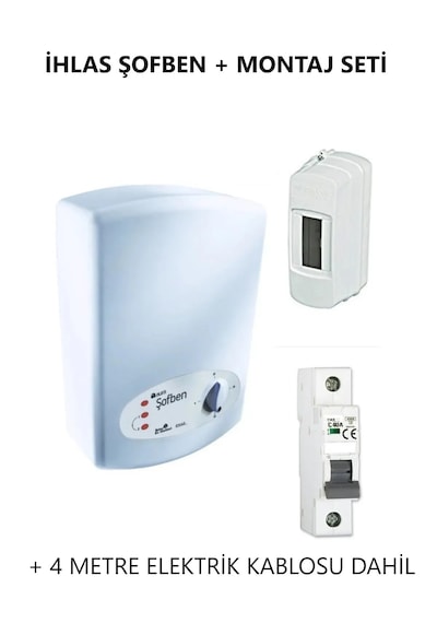 İhlas Aura 105A5 Banyo Şofbeni + Montaj Seti