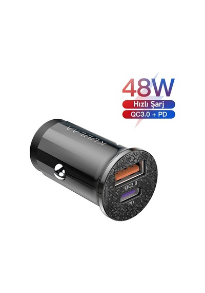 Kuulaa 42W Usb + Type-C Çift Çıkışlı Mini Hızlı Araç Şarj Cihazı