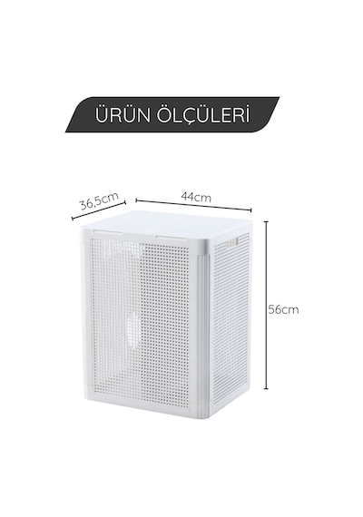Smartduo İki Bölmeli Çamaşır Sepeti 84lt. Beyaz