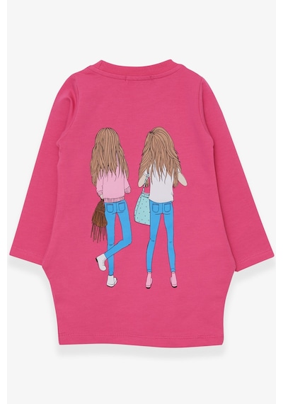 Breeze Kız Çocuk Tunik Baskılı Cepli 3-8 Yaş, Pembe